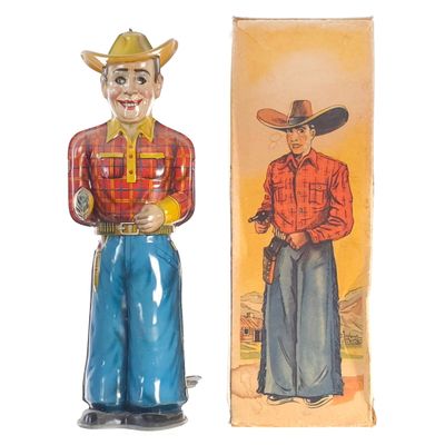 Sale Photo Thumbnail #421: Technofix Cowboy Gunslinger Tin Windup Boxed