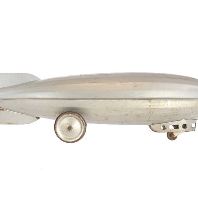 Sale Photo Thumbnail #327: Steelcraft Pressed Steel Silver Zeppelin Pull Toy