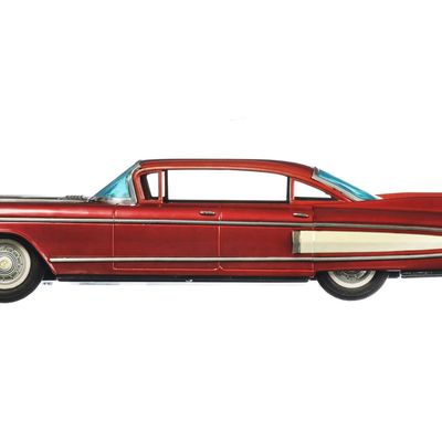 Sale Photo Thumbnail #83: Extra Large 1960 Red Yonezawa Cadillac Tin Toy