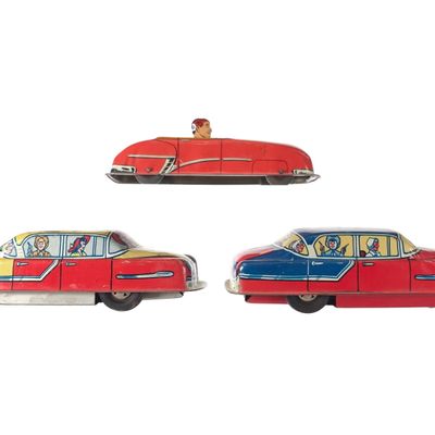 Sale Photo Thumbnail #134: (3) Lupor Tin Litho Cars