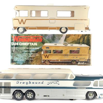 Sale Photo Thumbnail #397: (2) Greyhound Bus & Winnebago Chieftain Normatt Boxed Battery Ops.