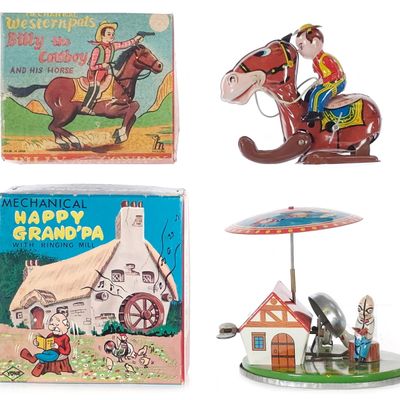 Sale Photo Thumbnail #406: (2) Mikuni Billy The Cowboy & Yone Happy Grandpa Boxed