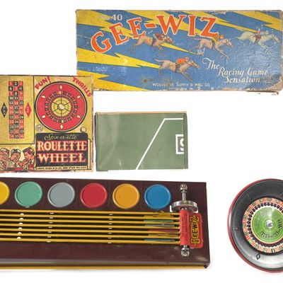 Sale Photo Thumbnail #419: (2) Marx Roulette Wheel & Wolverine No. 40 GEE-WIZ Racing Game Boxed