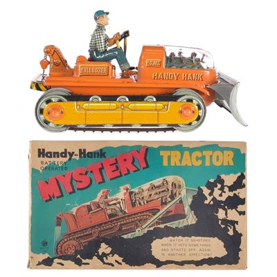 Sale Photo Thumbnail #425: Nomura T.N Handy-Hank Mystery Tractor Tin Batt. Op. Boxed