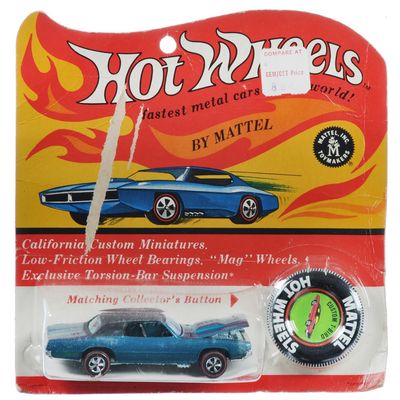 Sale Photo Thumbnail #403: Hot Wheels Redlines 1968 Aqua H.K. Custom T-Bird Carded by Mattel Toys