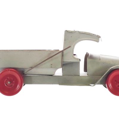 Sale Photo Thumbnail #367: Tin Litho Toy Dump Truck Red & Grey