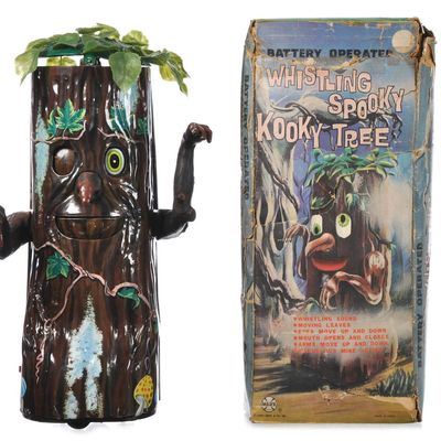 Sale Photo Thumbnail #417: Incredible Marx Whistling Spooky Kooky Tree Batt. Op. Toy Boxed