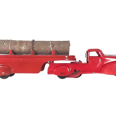 Sale Photo Thumbnail #337: Marx Pressed Steel Log Trailer Truck Restored