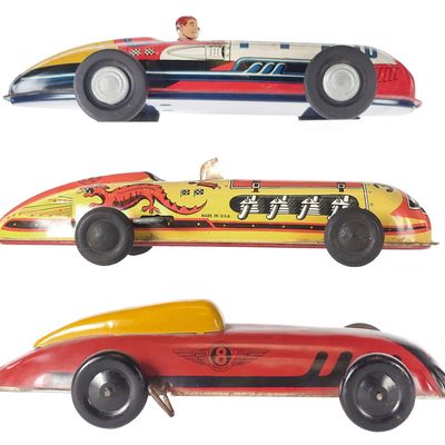 Sale Photo Thumbnail #382: (3) Tin Litho Lupor Race Cars