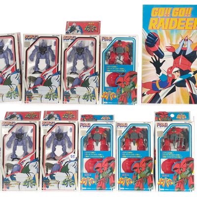 Sale Photo Thumbnail #197: (10) Aurora Battle Dunbine Mega Robots, Japan Boxed & Raideen Book