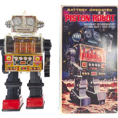 Sale Photo Thumbnail #249: Battery-Operated Piston Robot by S.J.M. Boxed