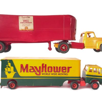 Sale Photo Thumbnail #399: (2) Private Label Semis: Shell & Marx Mayflower Trucks
