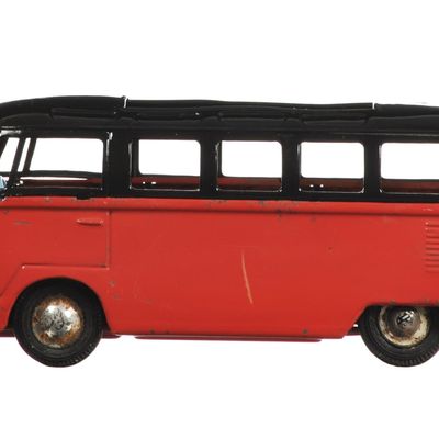 Sale Photo Thumbnail #84: Red and Black Bandai Volkswagen Bus Tin, Bandai Japan
