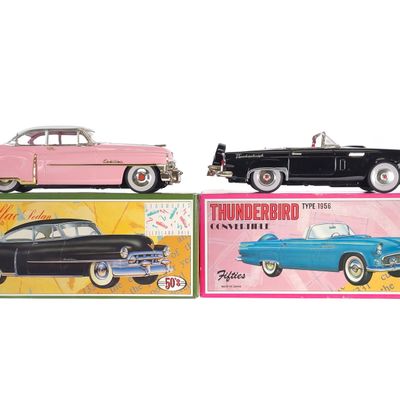 Sale Photo Thumbnail #253: (2) Leadworks Thunderbird and Pink Cadillac Boxed, Japan