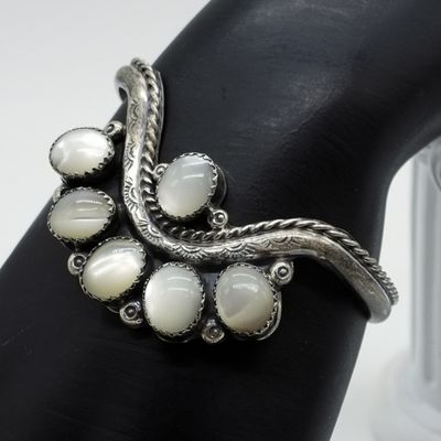 Sale Photo Thumbnail #200: Sterling Mother of Pearl Cuff Bracelet