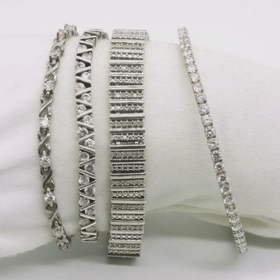 Sale Photo Thumbnail #352: 4 Simulated Diamond 925 Bracelets