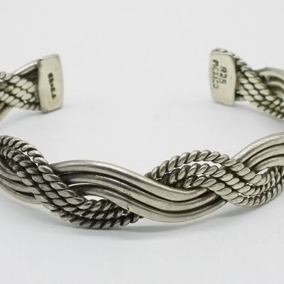 Sale Photo Thumbnail #397: Taxco Mexico Sterling Braided Cuff Bracelet
