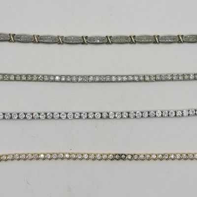 Sale Photo Thumbnail #373: 4 Sterling Tennis Bracelets