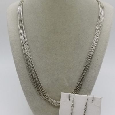 Sale Photo Thumbnail #92: Liquid Sterling Necklace Bracelet Earring Set