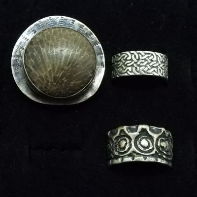 Sale Photo Thumbnail #287: 3 Sterling Celtic & Other Rings