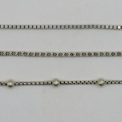 Sale Photo Thumbnail #345: 3 Sterling Chain Bracelets