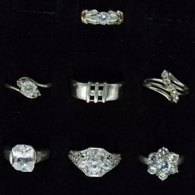 Sale Photo Thumbnail #108: 7 Bridal Style Sterling Rings