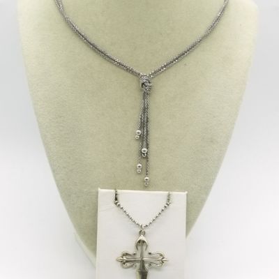 Sale Photo Thumbnail #366: 2 Sterling Fashion Necklaces