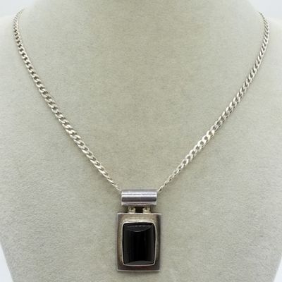 Sale Photo Thumbnail #265: Black Onyx 925 Pendant & Necklace
