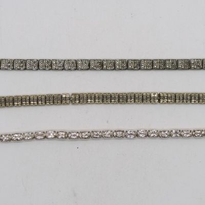 Sale Photo Thumbnail #277: 3 Sterling Fashion Bracelets