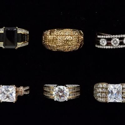 Sale Photo Thumbnail #271: Six Sterling, Gold Tone Fashion Rings
