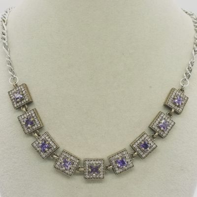 Sale Photo Thumbnail #356: Sterling & Gold Tone Amethyst Necklace