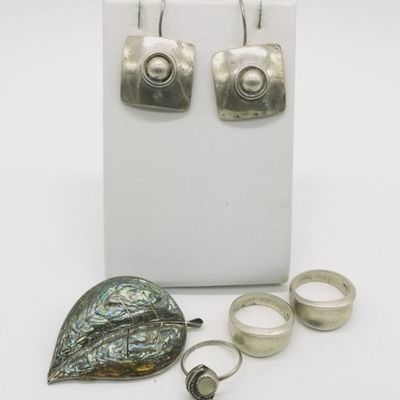 Sale Photo Thumbnail #193: Taxco Abalone 925 Pin & More
