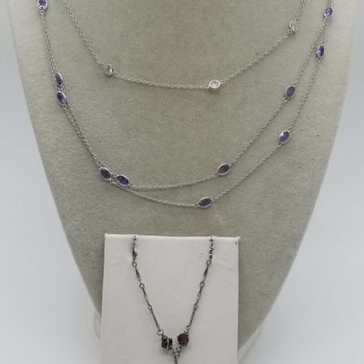 Sale Photo Thumbnail #93: Three Gemstone Sterling Necklaces