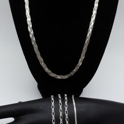 Sale Photo Thumbnail #5: Sterling Silver Bracelet & Necklace Lot