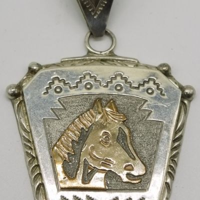 Sale Photo Thumbnail #306: A. Mariano Sterling 12K GF Horse Pendant