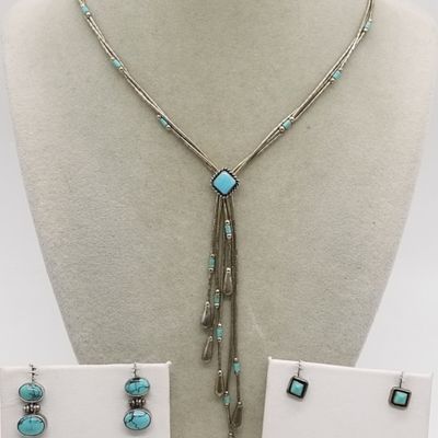 Sale Photo Thumbnail #63: Liquid Sterling Turquoise Lariat Necklace