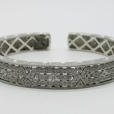 Sale Photo Thumbnail #164: Art Deco Sterling Hinged Cuff Bracelet