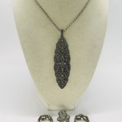 Sale Photo Thumbnail #335: Marcasite 925 Necklace & Rings