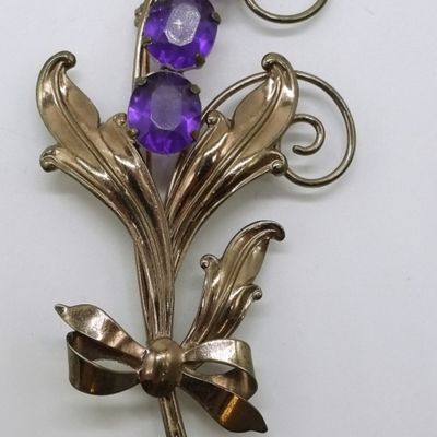 Sale Photo Thumbnail #27: Sterling Silver, Rose Gold Tined Brooch