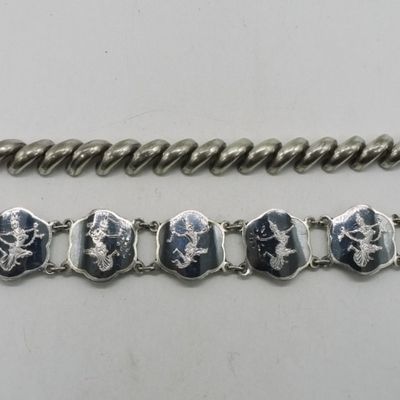 Sale Photo Thumbnail #111: 2 Sterling Bracelets, Siam & Other