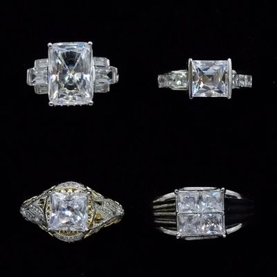Sale Photo Thumbnail #251: Four Sterling Bridal Style Rings