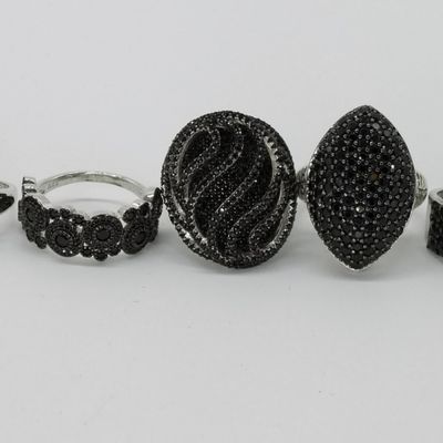 Sale Photo Thumbnail #317: Sterling Silver Spinel Ring Lot, 5 Pcs