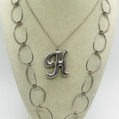 Sale Photo Thumbnail #196: Puffed Sterling Necklace & More