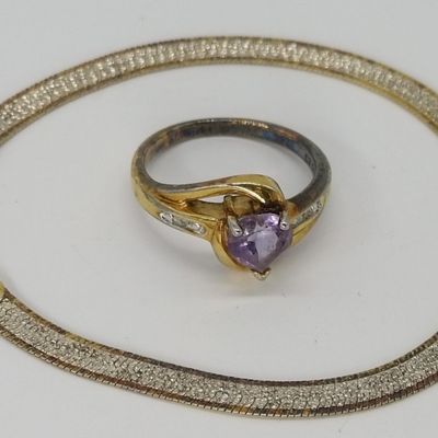 Sale Photo Thumbnail #73: Sterling Silver Gold-Tone Bracelet & Ring Set