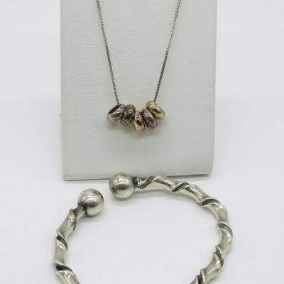 Sale Photo Thumbnail #39: Twisted 925 Bangle & Necklace