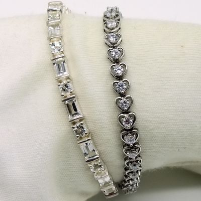 Sale Photo Thumbnail #172: 2 Sterling Tennis Bracelets