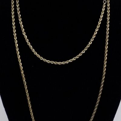 Sale Photo Thumbnail #253: Sterling Gold-Tone Rope Chain Necklace, 30in