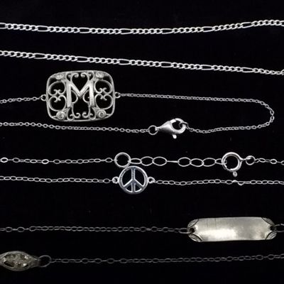 Sale Photo Thumbnail #24: 4 Sterling Anklets / Bracelets
