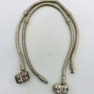Sale Photo Thumbnail #249: Two Sterling Pandora Charm Bracelets