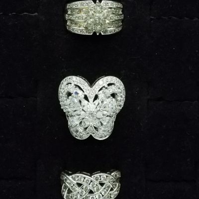 Sale Photo Thumbnail #236: 3 Sterling Simulated Diamond Fashion Rings